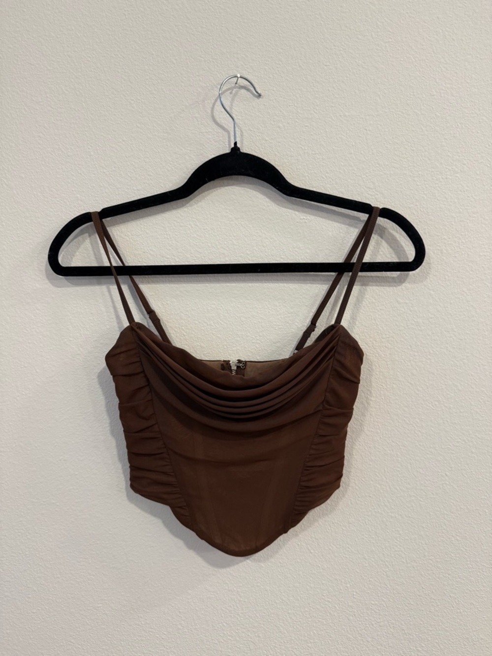 White Fox Brown Cowl Neck